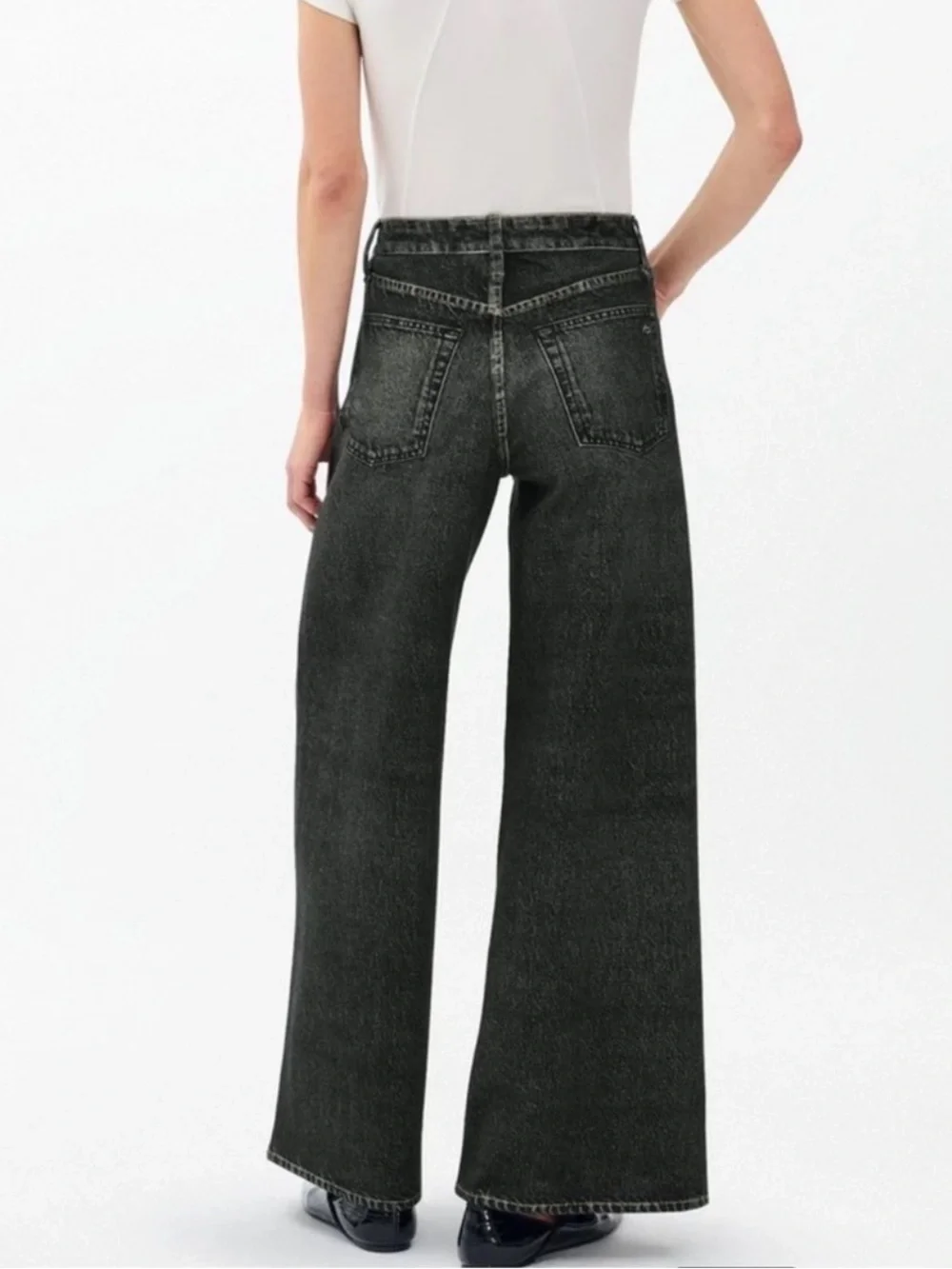 Rag And Bone Miramar Sofie Wide-Leg Faux Jean in Cotton Terry | 25 - Picture 2 of 12